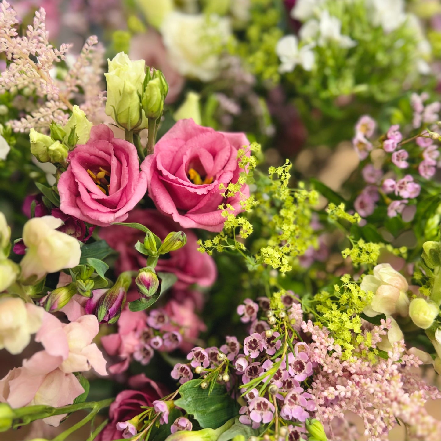 Seasonal Pink – Hand-Tied Pink Bouquet | Putney Florist