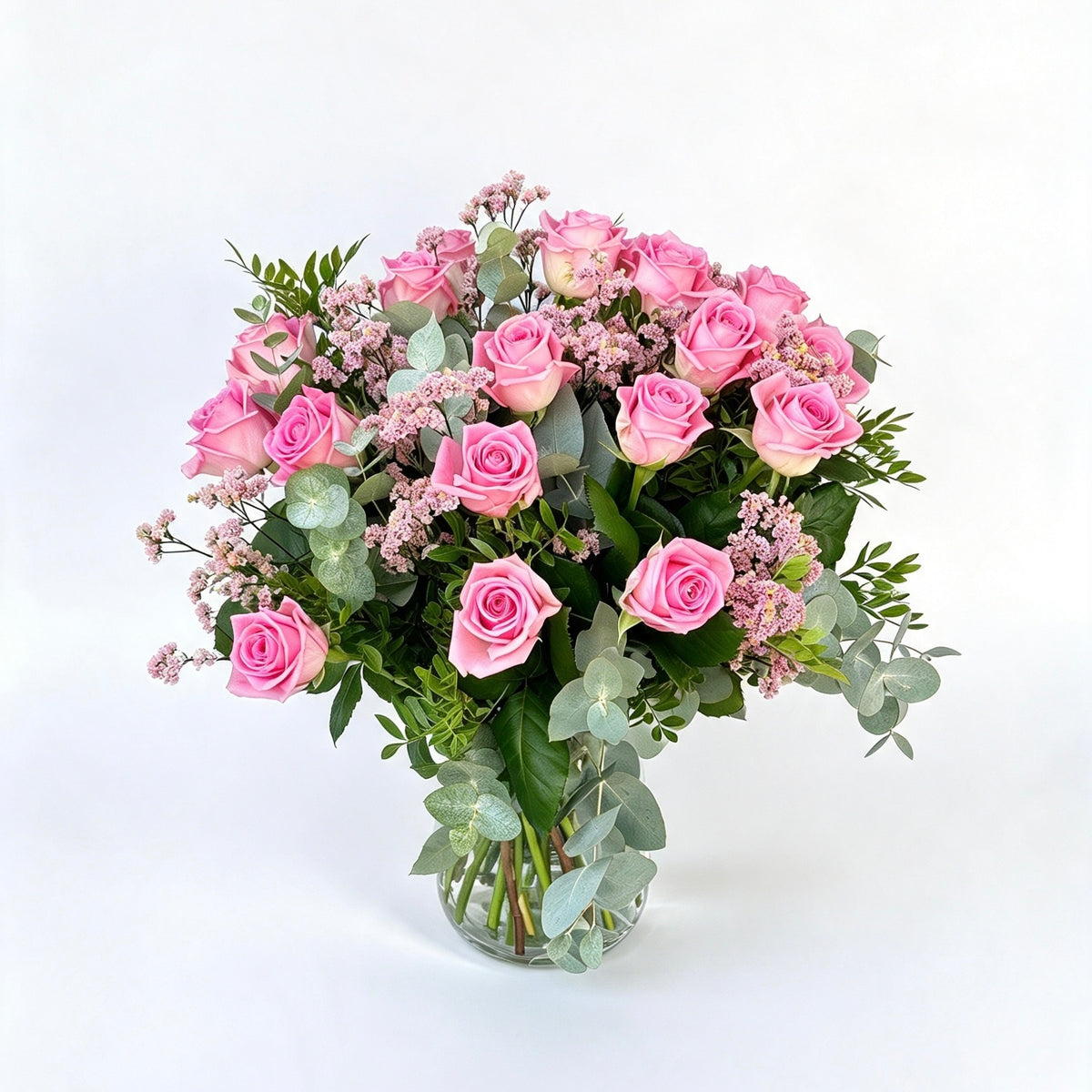 18 Pink Roses Bouquet