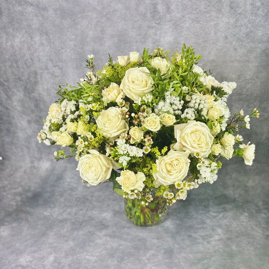 Mountain Mist – Hand-Tied White Bouquet | Putney Florist