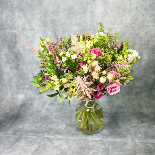 Seasonal Pink – Hand-Tied Pink Bouquet | Putney Florist