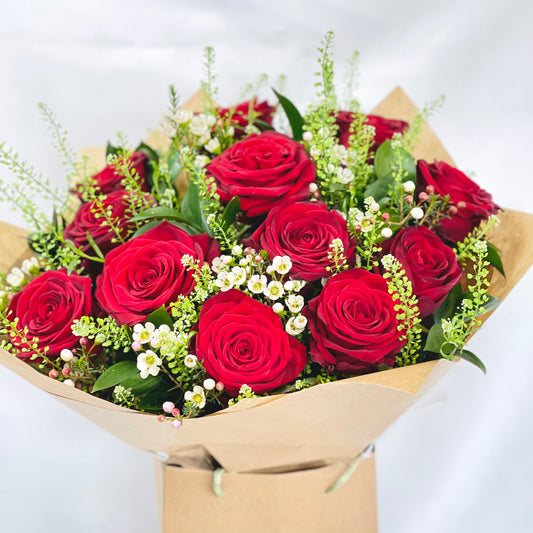 Valentine's Rose Gift with 12 Red Roses